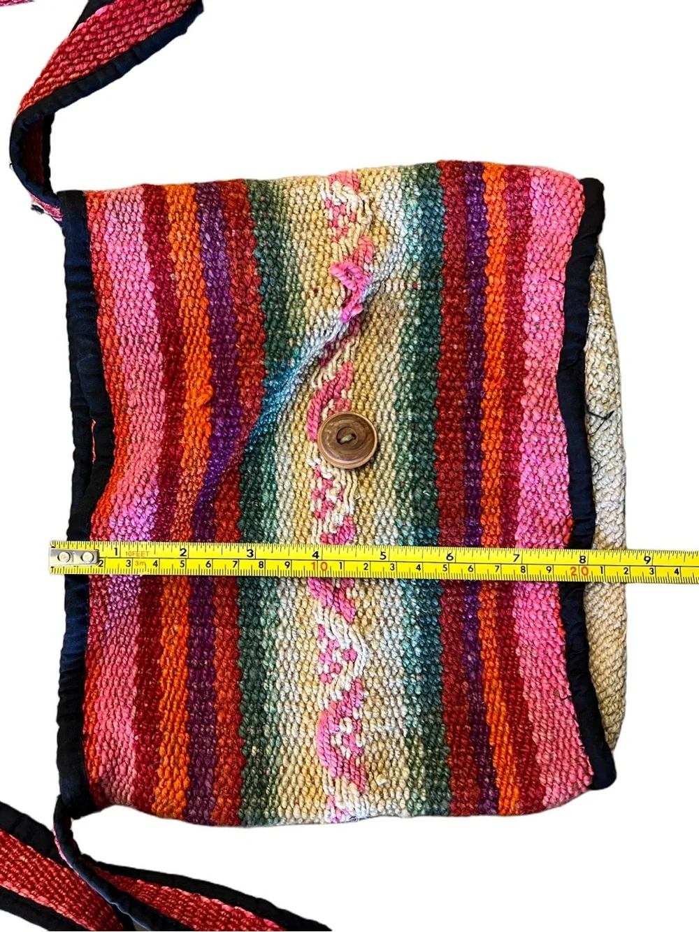 Handmade Andean Woven wool crossbody purse